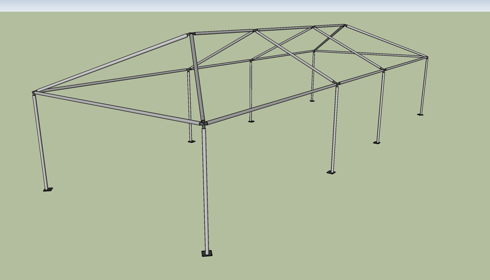 15x40 frame tent End View